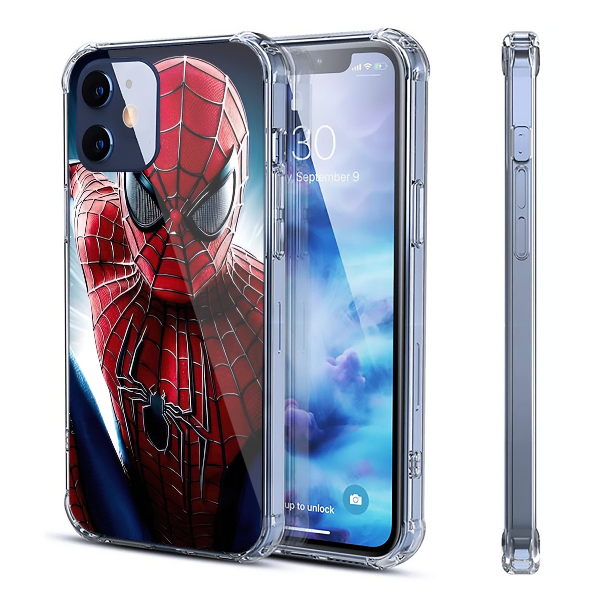 （画像用） Spider Man スパイダーマン 【iPhone 12シリーズ対応】透明スマホケース（クリアソフトケース）